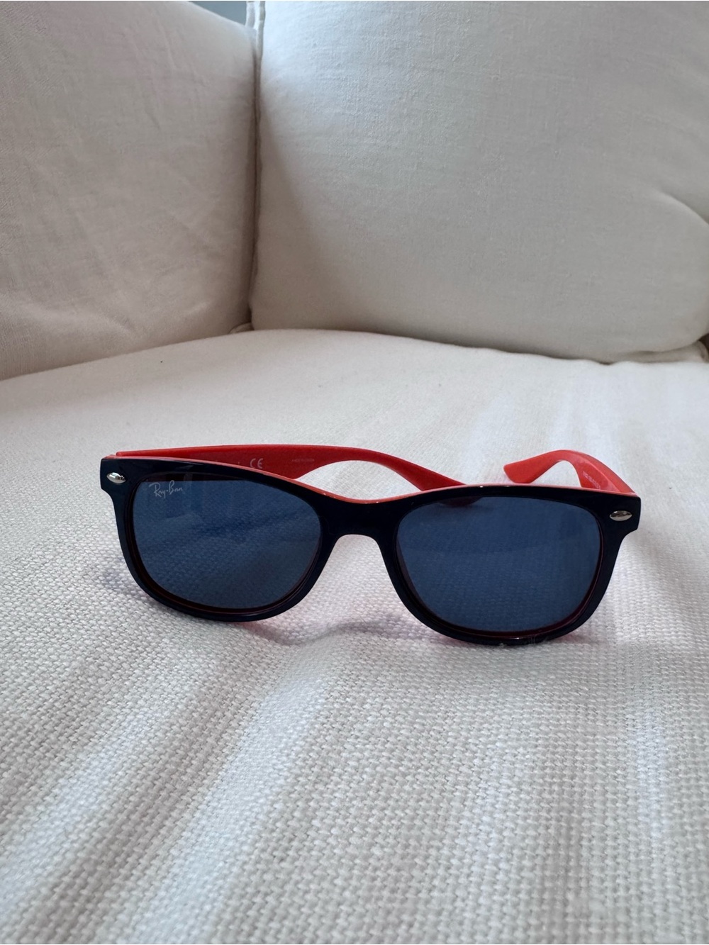 Ray-Ban Kids Black Front with Red Temples Sunglasses